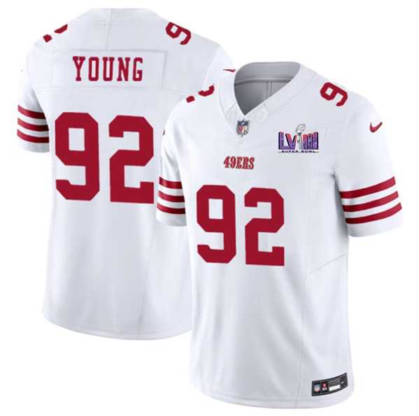 Men & Women & Youth San Francisco 49ers #92 Chase Young White 2024 F.U.S.E. Super Bowl LVIII Patch Vapor Untouchable Limited Jersey,We sell and wholesale Men & Women & Youth San Francisco 49ers #92 Chase Young White 2024 F.U.S.E. Super Bowl LVIII Patch Vapor Untouchable Limited Jersey on line form chian!